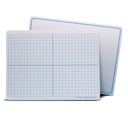 Flipside 9in X 12in X/Y Axis, Two-Sided, Dry Erase Learning Mat, 48 Pack, Magnetic, 48PK 12002